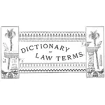 Wörterbuch der Gesetz-Begriffe-Label-Vektor-Bild